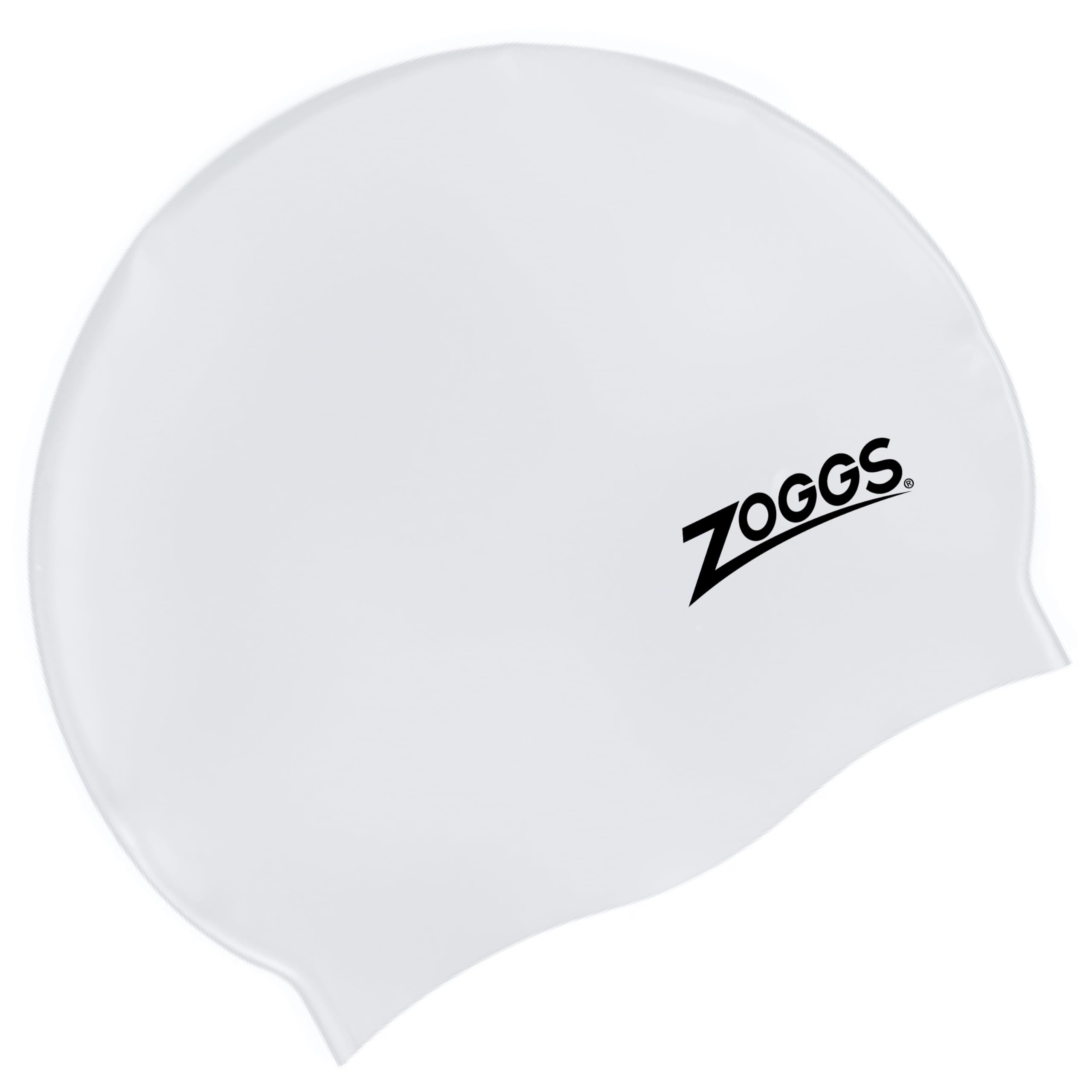 Zoggs Adult Silicone Swimming Cap with Embossed Non-Slip Inner Surface, White, One Size — image 1