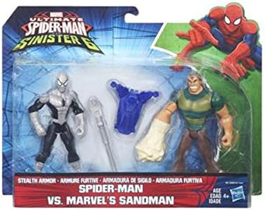 Amazon アルティメットスパイダーマン シニスターシックス 5インチ アクションフィギュア 2パック ステルスアーマー スパイダーマン サンドマン Ultimate Spider Man Vs Sinister 6 Stealth Armor Spider Man Sandman 並行輸入品 マーベル Marvel ロボット