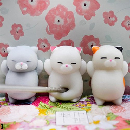 Mochi Squishy Decompression Toys, FEITONG 3pcs /4pcs /5pcs /10pcs Medium Mini Soft Squishy Toys (3pcs) - Thumbnail 4