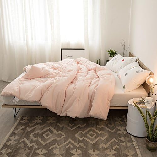 Duvet Quilt Fine stripe cotton hollow fiber anti - allergy 100% soft dust quilt pink Duvet ( Color : Especially thick , Size : 220240cm )