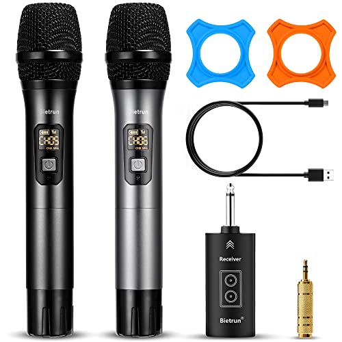 Dual Wireless Microphone System with Bluetooth