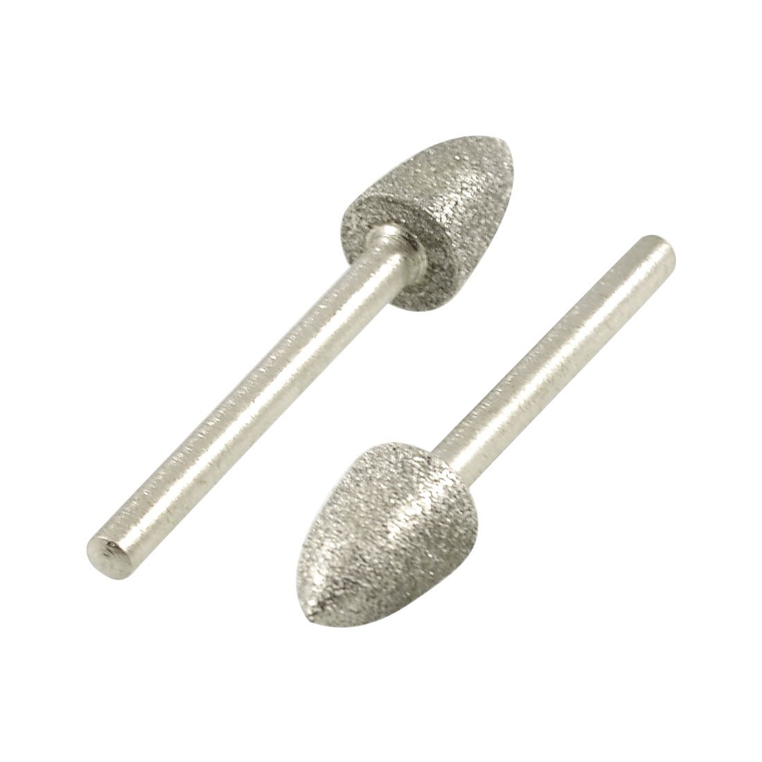 Sourcingmap 2 x 8mm Tapered Nose 3mm Shank Diamond Mounted Point Grinding Bits