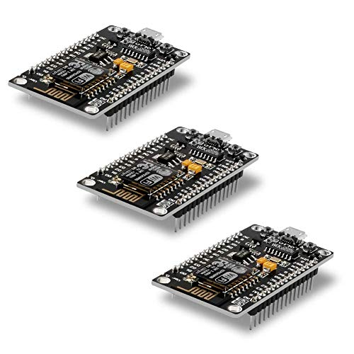 Aokin 3pcs ESP8266 NodeMCU LUA CH340 ESP-12E WiFi Internet Development Board 4M Flash Serial Wireless Module for Arduino IDE/Micropython New Version