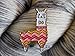 Backyard Art Llama Enamel Lapel Pin Wearing a Knit Sweater with Matching Bow Tie - Accessory for Knitters and Crocheters Project Bags