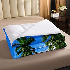 Ocean Comforter Set Palm Leaves Printd Down Comforter, Summer Beach Decor Hawaiian Vacation Style Quilted Duvet Green… 51quVYO59YL
