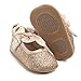 Elaco Infant Baby Girls Moccasins Anti-Slip Soft Sole Princess Shoes (12~18 Month, Gold) (6~12Month, Gold)