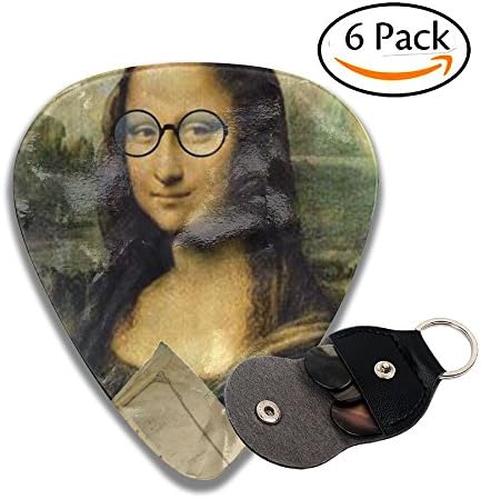 Dr. Mona Lisa Picks Celluloid Guitar Picks 6 Pcs Guitar Plectrums Thin Medium Heavy For Guitar Bass Ukulele With Picks Holder
