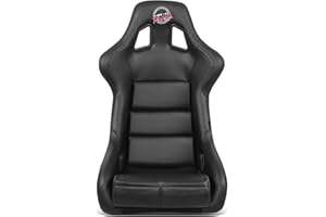 NRG Innovations FRP-302BK-V Bucket Racing Seat Double Layer FRP Black Vinyl Wrapped Mixed-density Foam 5 Point Harness Compatibility