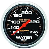 Auto Meter 5432 Liquid Filled Mechanical Water Temperature Gauge Includes 6' Tubing (66.7mm 120-240 deg F)