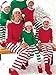 WANGSCANIS Christmas Pajamas Red / Green and White Stripes Knit Family Pjs Sets