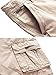 WenVen Men's Summer Cotton Twill Cargo Shorts, Light Khaki, 38