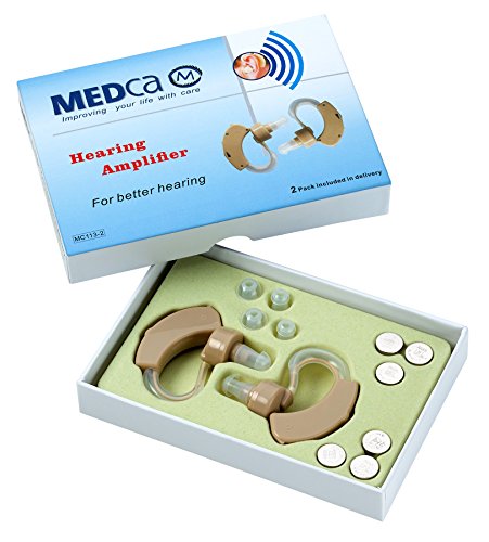 MEDca BTE Behind The Ear Sound Amplifier Super Mini Size Sound Enhancer for Better Hearing (Pair)