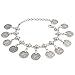 Jane Stone Vintage Style Antique Silver Anklet Color Coin Tassels Beach Ankle Chain (B0480)