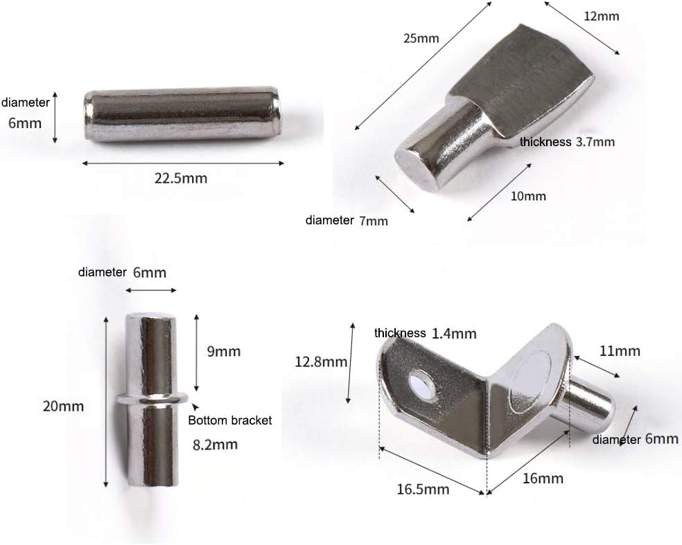 80 Pcs 4 Styles Shelf Support Pegs, Shelf Pins Kit, Shelf Support Cupboard Supports Stainless Steel - Image 4