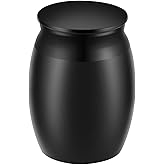 Super Small Urn for Human Ashes, 1.6" High Blank Black Memorial Cremation Urn, Handcrafted Beautiful Keepsake Urn for Funeral, Peaceful Decorative Urns for Human Ashes