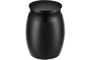 URNAURN Super Small Urn for Human Ashes, 1.6" High Blank Black Memorial Cremation Urn, Handcrafted Beautiful Keepsake Urn for Funeral, Peaceful Decorative Urns for Human Ashes