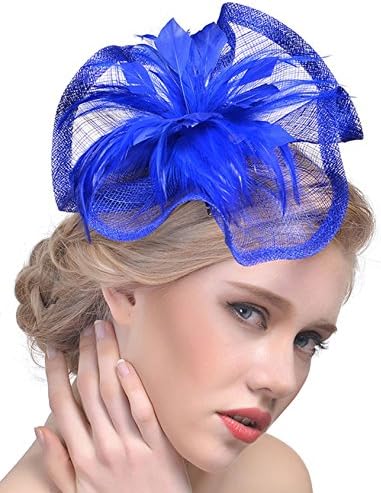 TCYINFeather Fascinators Hair Clip Pillbox Hat Derby Party Headdress Bride Headwear