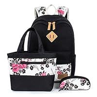 H HIKKER-LINK School Backpack Set Laptop & Handbag & Pencil Bag 3pcs Large Black