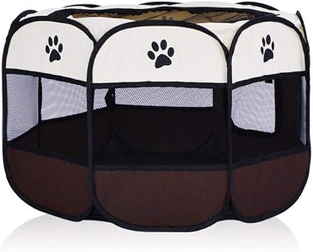 Amazon コーヒー八角形 ペットサークル折りたたみ メッシュサークル ペットケージ犬用 大型犬 小動物 猫 兼用 コンパクト メッシュ 仕切り Elサイズ ゲージ Bamboo Panda サークル プレイサークル 通販