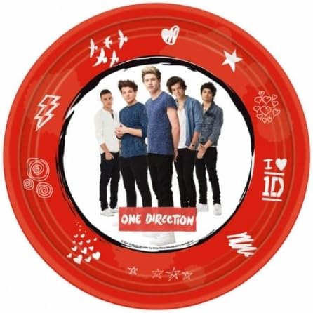 One Direction 1D 8 PK Plates Paper Party Accessories