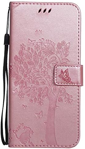 Thoankj Samsung Galaxy Note 10+ Plus Case Flip Shockproof PU Leather Wallet Case Cat & Tree with Stand Magnetic Folio Bumper Protective Phone Cover for Samsung Galaxy Note 10+ Plus Rose Gold