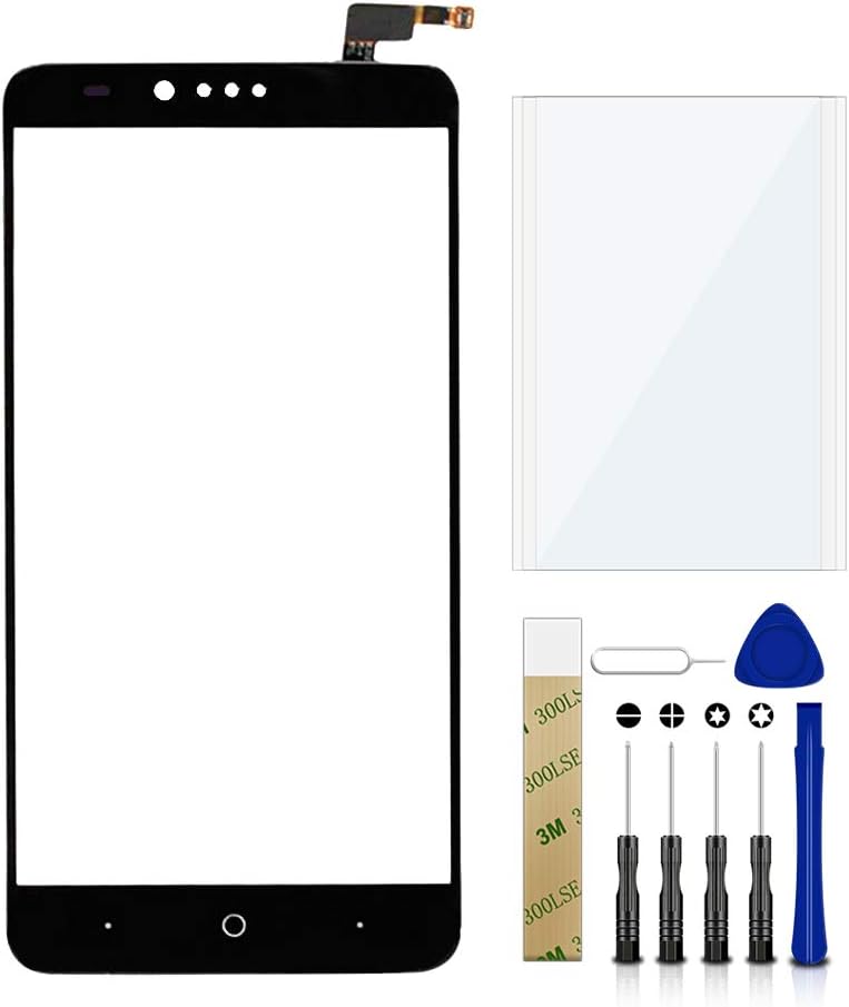 for MetroPCS ZTE ZMax Pro Z981 Black Touch Screen Digitizer Glass Replacement + OCA Tool Kit