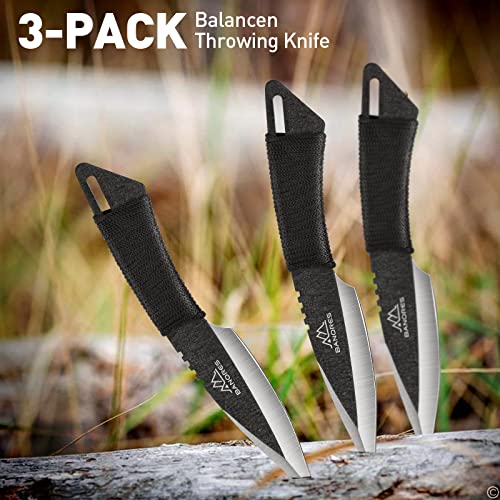 BANORES Throwing Axes Throwing Knives 3 Pack Set Protective Nylon