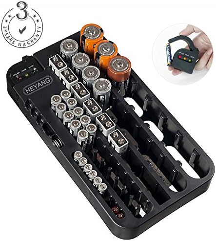 amiciKart 72 Different Type Battery Organizer with Removable Tester