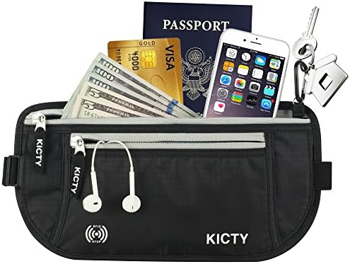 Money Belt For Travel Running Waist Pack RFID Passport Holder Hidden Security Wallet