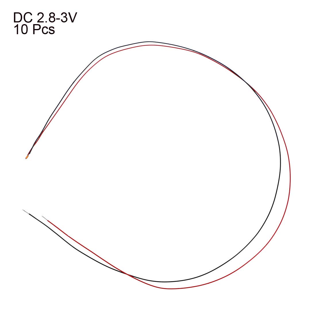 sourcing map 10pcs Prewired 0402 Warm White Surface Mounted Devices LED Light Emitting Diode - DC 2.8-3V Micro Soldered Mini LED Light - Image 3
