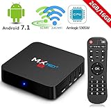 RBSCH MX Pro+ TV BOX Android 7.1 2GB Ram 16GB ROM Amlogic S905 X 5G/2.4G Dual Band WiFi with Bluetooth Ture 4K Playing Quad Core 64bits 2018 Android Box (MX PRO+(2G+16G))