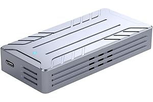 Cenroelon 40Gbps NVMe SSD Enclosure M.2 to USB Adapter with Built-in Cooling Fan Aluminum Case Supports 2242/2260/2280 Sizes