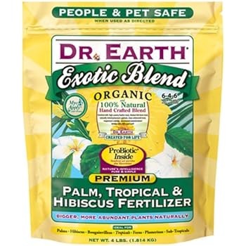 Dr. Earth Exotic Blend Palm, Tropical & Hibiscus Fertilizer Polybag, 4 lb