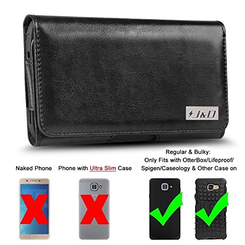 Galaxy j7 max holster, j&d pu leather holster pouch…