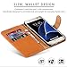 Galaxy S7 Case, SHIELDON Genuine Leather Wallet Case Premium Slim [Magnetic Flap] Flip Cover with Stand & Credit Card Slot for Samsung Galaxy S7 Devices (ONLY), Brown
