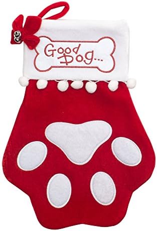 Dog Christmas Stocking - Dog PAW - Good Dog - large size 18"