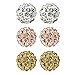 JewelrieShop Rhinestones Crystal Ball Stud Earrings Set Fireball Disco Ball Pave Bead Earrings Hypoallergenic for Women 8mm x 3 Pairs (White, Rose Gold, Gold)
