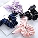 Wooyaya Rabbit Ear Hair Ties,Bow Scrunchies Solid Color and Floral Mixed Color, Blended Fabric Hair Ties, Soft Hair Scrunchies Head Flower Hair Accessories, Female Rubber Bands, mixed colors (12pcs)