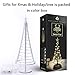 HONESTY Santa's Tree, Artificial Mini Santa's Tree with Topper Star, Trees with Flat Plate and Battery House Outside for Indoor, Table Lamp & Nice Decorations for Your Rooms,White