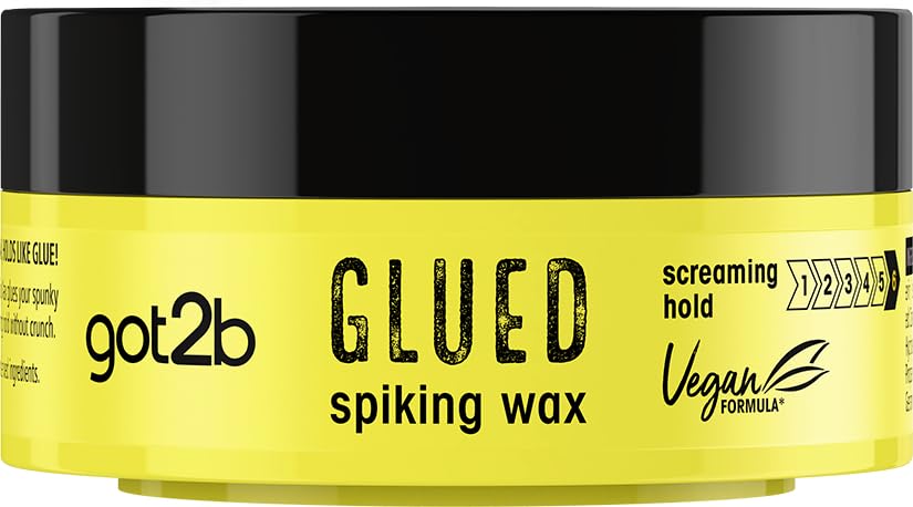 got2b Glued Spiking Wax 75 ml, Spiking Wax with Ultra Strong Hold, For Moldable, Tough Looks, With Screaming Hold, Vegan Formula