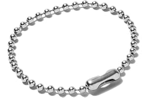 LA TARTELETTE Zavaca Pack of 100 Pcs 10cm Silver Alloy Tone Connector Clasp Ball Chains Keychain Tag Brads Key Chains Silver Key Rings Accessories Necklace Extender for Making Necklaces Pendants Jewelry Dog Tag