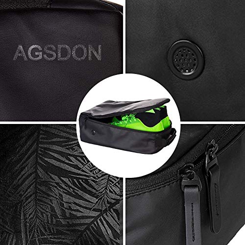 AGSDON Golf Shoe Bag, Premium Zipped Sports Bags Shoes Case - Black