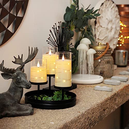 Homemory Flickering Flameless Candles with String Lights, Battery
