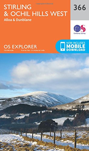 Stirling & Ochil Hills West Map | Alloa & Dunblane | Ordnance Survey | OS Explorer Map 366 | Scotland | Walks | Hiking | Maps | Adventure