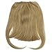SinoArt Human Hair Front Clip-in Hair Bangs Full Fringe Short Straight Brazilian Virgin Human Hair Hairpieces Extensions for Women 6-8inch (#8 Light Brown)