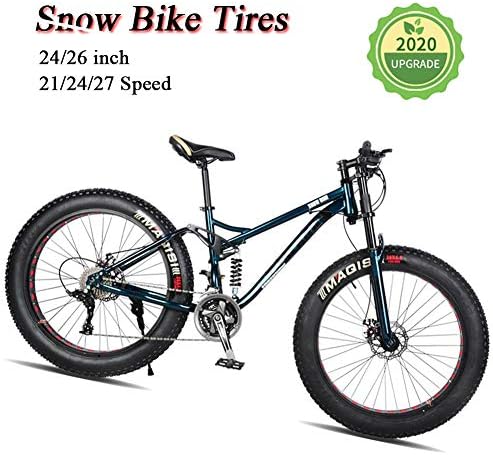 ファットタイヤ大人マウンテンバイク 軽量 高炭素鋼フレームクルーザーバイク ビーチ雪バイクメンズ自転車 ダブルディスクブレーキ26インチホイール Color 驚きの値段で Bronze Inch 26 Size