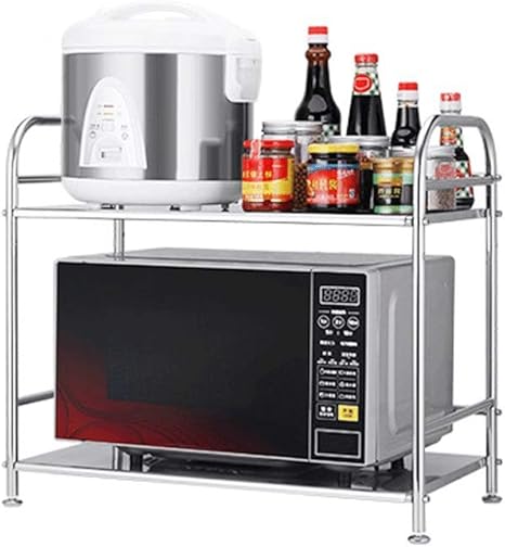 Amazon 棚を浮動ステンレス製の台所の電子レンジラックメタル棚オーブン炊飯器収納台所用品ラックコーナー L 6 24 Size 55cm キッチンラック オンライン通販