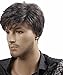 Menoqi Men's Short Straight Layered Wig Side Swept Fringe Hairstyle Heat Resistant Wigs Human Hair Wigs Natural Looking Wigs with Wig Cap WIG079