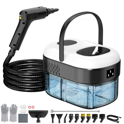 Portable Steam Cleaner 2500W, Handheld Steam Cleaner with 1.4L Reservoir, 18 Accessories, 3 Steam Modes, Steam Machine Cleaning for Home, Kitchen, Bathroom, Car and Sofa (White)