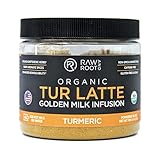 TUR LATTE - USDA Certified Organic Turmeric Latte Mix - 45 servings (6.3 oz) - by RAW AND ROOT - Makes Turmeric Golden Milk - Anti-Inflammatory, USDA Organic, Non GMO, Vegan, Gluten-free, Unsweetened